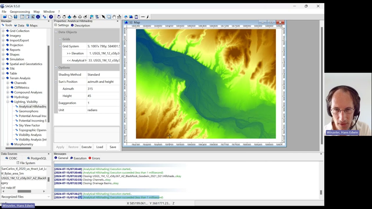 Hillshade in SAGA GIS