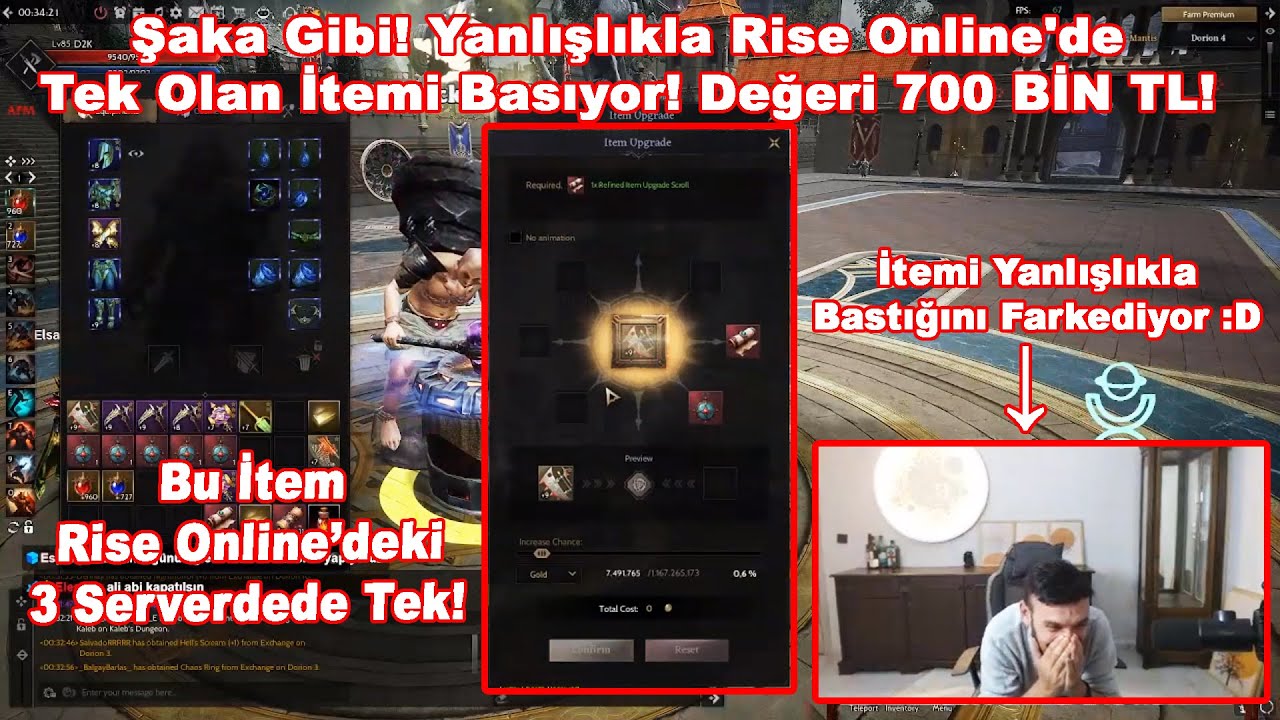 D2K - Şaka Gibi! Yanlışlıkla Değeri 700 BİN TL Olan Rise Online Tek Olan İtemi Basıyor! Rise Online