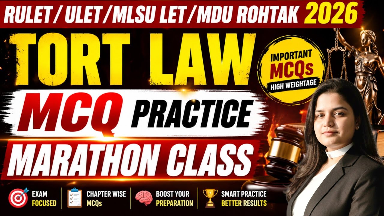 RULET 2026 | ULET 2026 | Law of Torts MCQ Practice Class | RULET Legal Reasoning MCQ Practice | U...