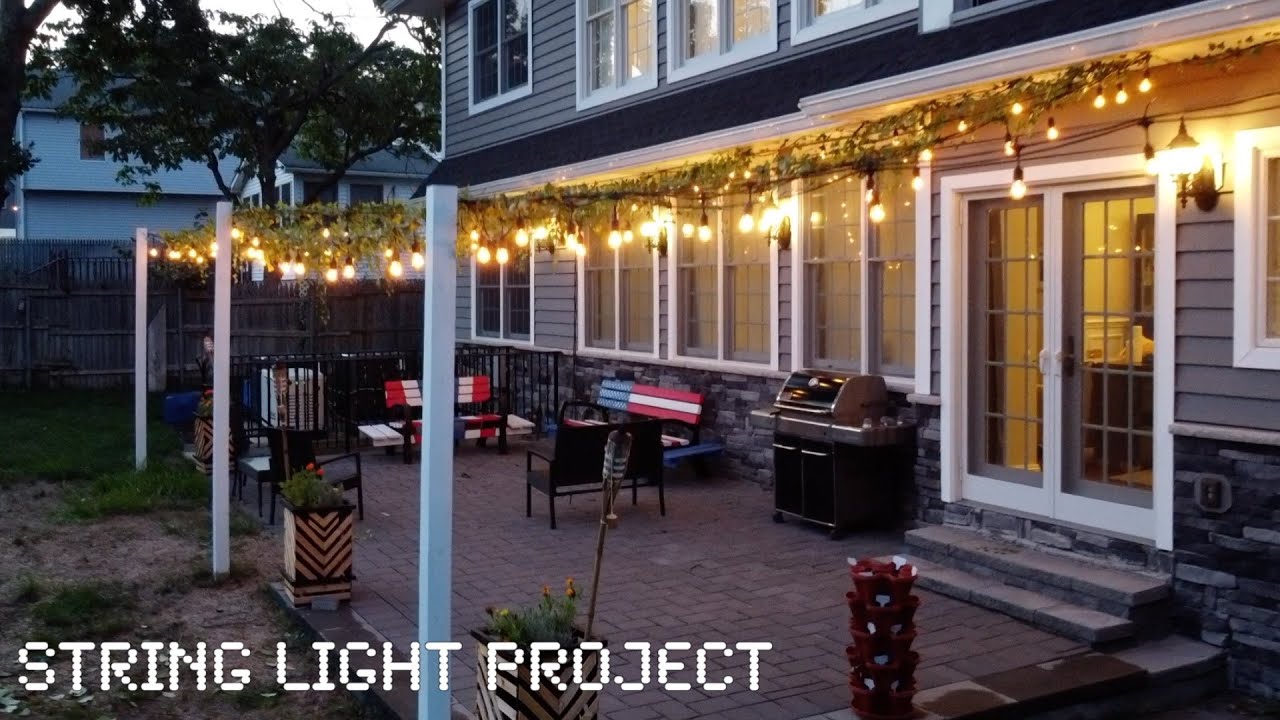 how to hang string lights outdoor