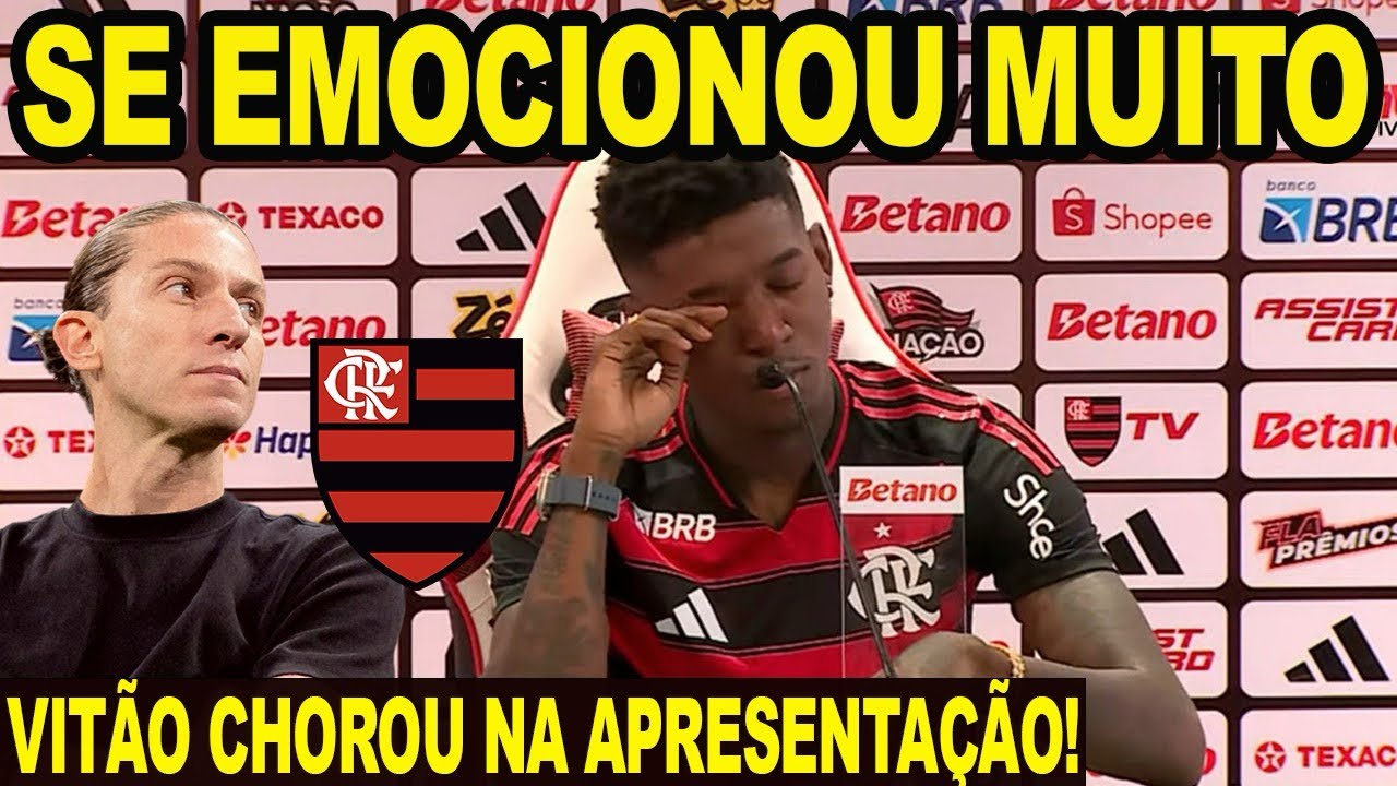 VITÃO SE EMOCIONOU E CHOROU MUITO NA COLETIVA DE APRESENTAÇÃO NO FLAMENGO! REVELOU CONVERSAS E+