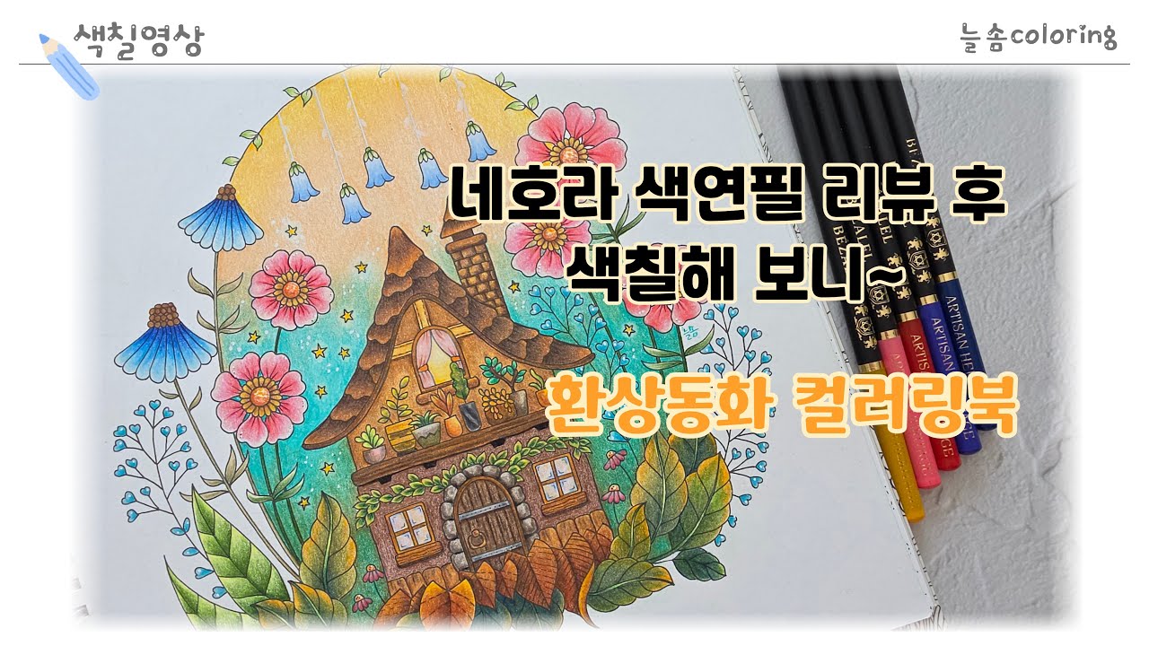 네호라 색연필 리뷰 후 색칠을 해 보니