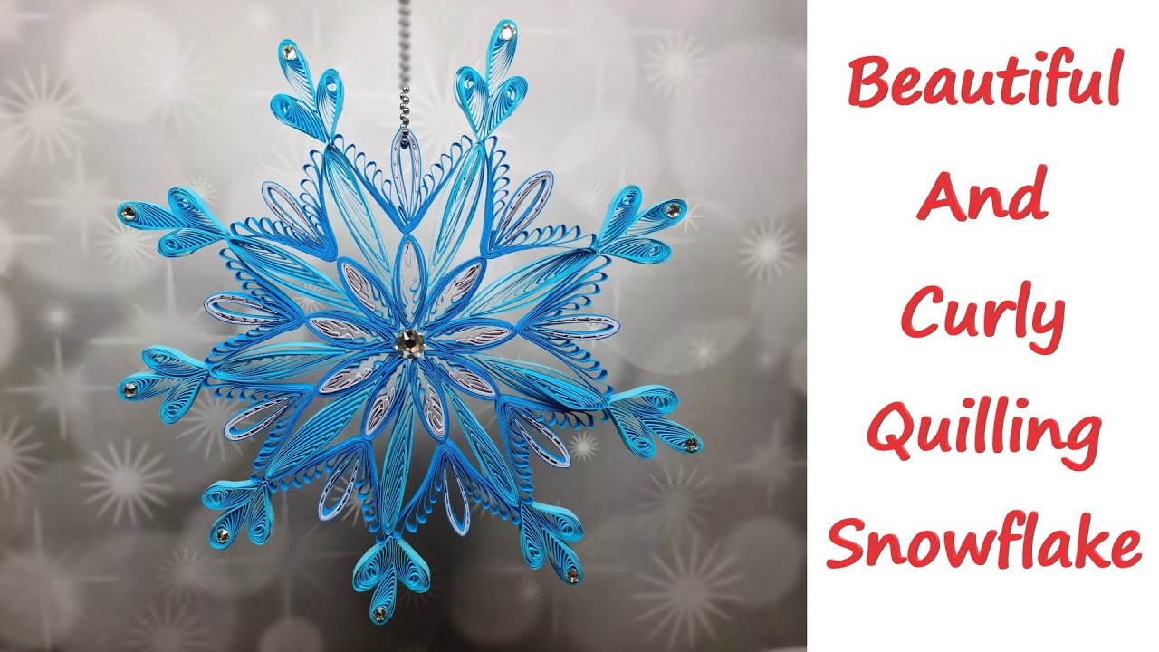 How to create a beautiful quilling snowflake with Swarovski accents - Easy Christmas tree decoration