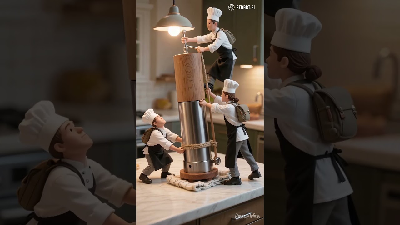 Tiny Chefs vs Giant Steak~#tiny #tinyworld #giantfoodchallenge #miniaturelife