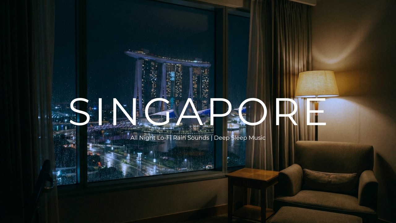 [Playlist] 2 Hours of Lo-Fi Sleep Music with Rain | Singapore Night