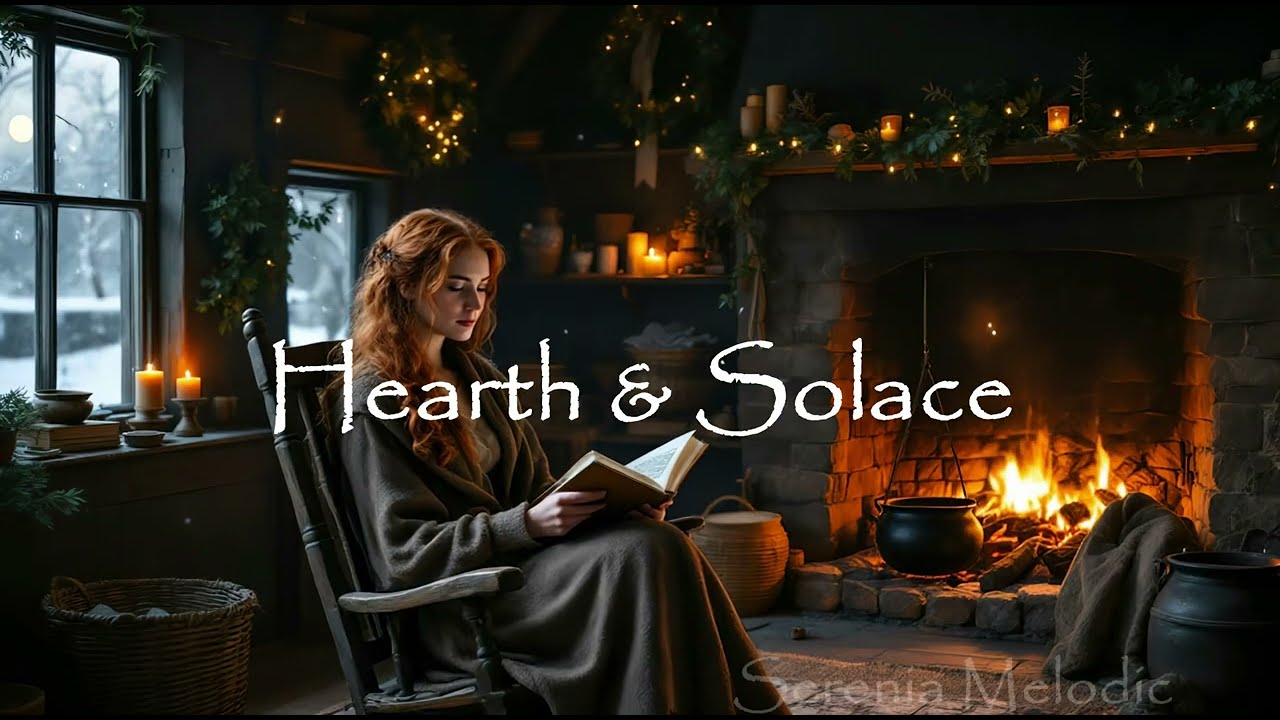 🔥 Hearth & Solace | Peaceful Celtic Music & Crackling Fire for Reading, Relaxation & Sleep 📖✨