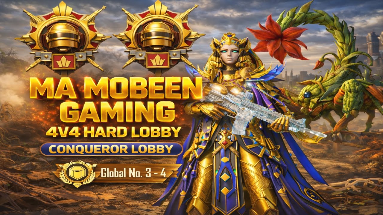 • 💀 NO MERCY CONQUEROR | 4v4 HARD LOBBY DOMINATION| MA MOBEEN GAMING | IPAD PUBG MOBILE