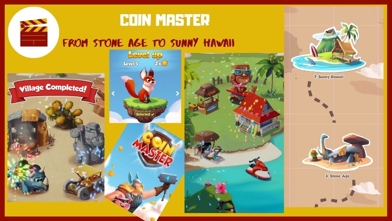 Coin Master Walkthrough - From Stone Age to Sunny Hawaii (iOS)