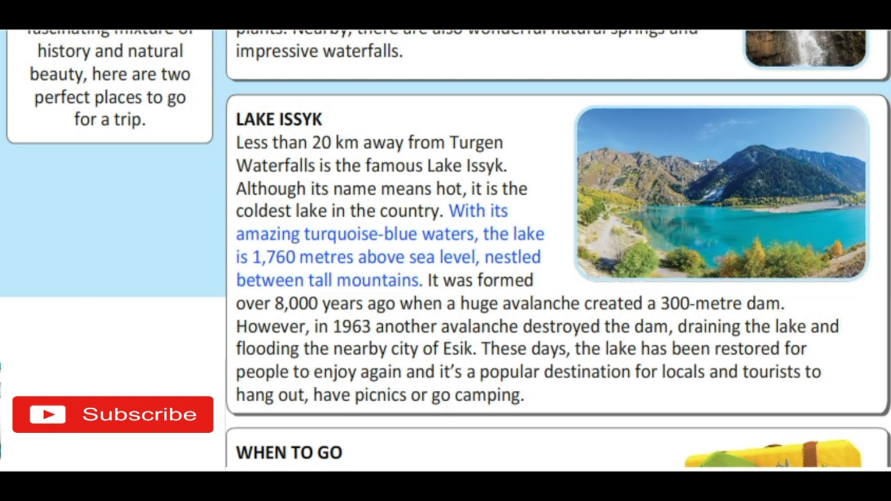 Places of Natural Beauty (Text) Excel 8 Module 6