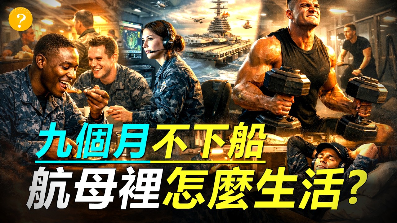 美國航母上5000人怎麼生活？執行任務時，船上的官兵是如何熬過九個月的。他們一起生活、工作、吃飯和睡覺。在世界上最危險的工作環境【航母飛行甲板】保持二十四小時運作。——信息漢堡 Info Burger