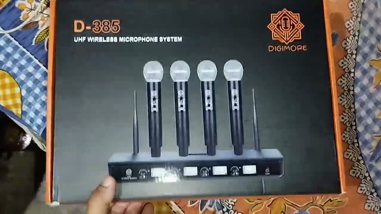 DIGIMORE 4 UHF Wireless Microphone System |197ft Range | D-385 | watch in slow motion |