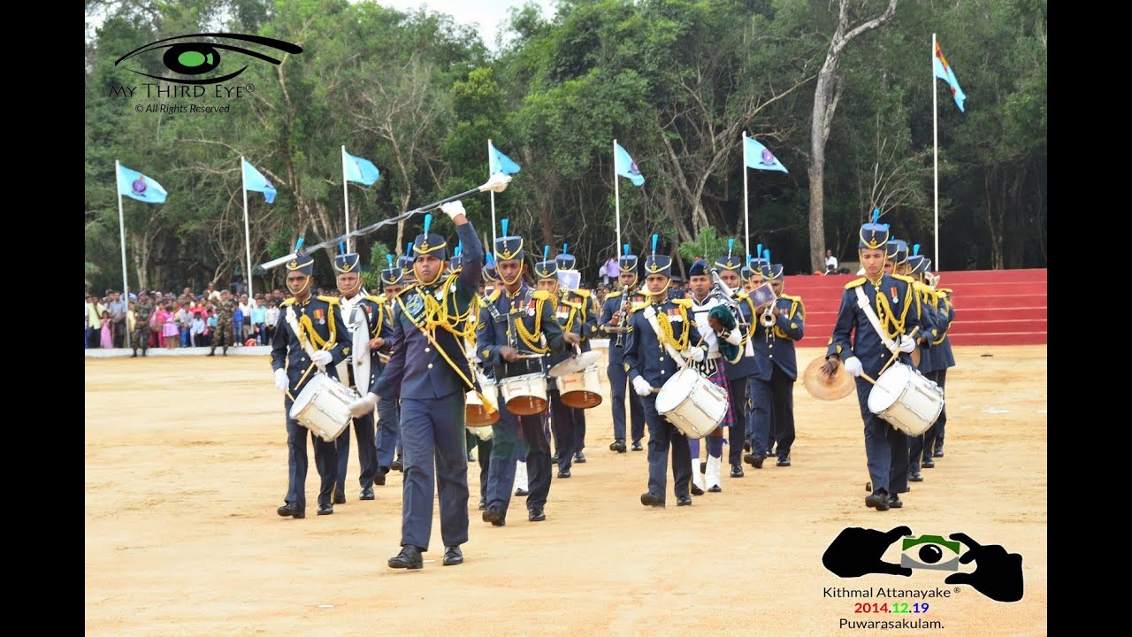සිරි සංඝබෝධි මාළිගාවෙදී( Airforce pared band) Srilanka Airforce band display CBY