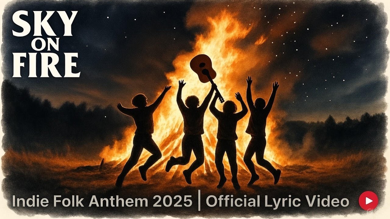 Sky on Fire - Indie Folk Anthem 2025 (Official Lyric Video) | Like The Lumineers & Mumford & Sons