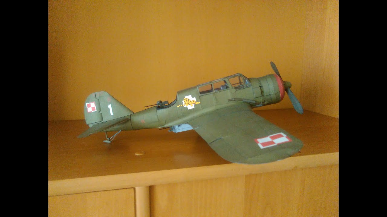 PZL-23B Karaś model kartonowy 1/33 | paper model | modellbaubogen
