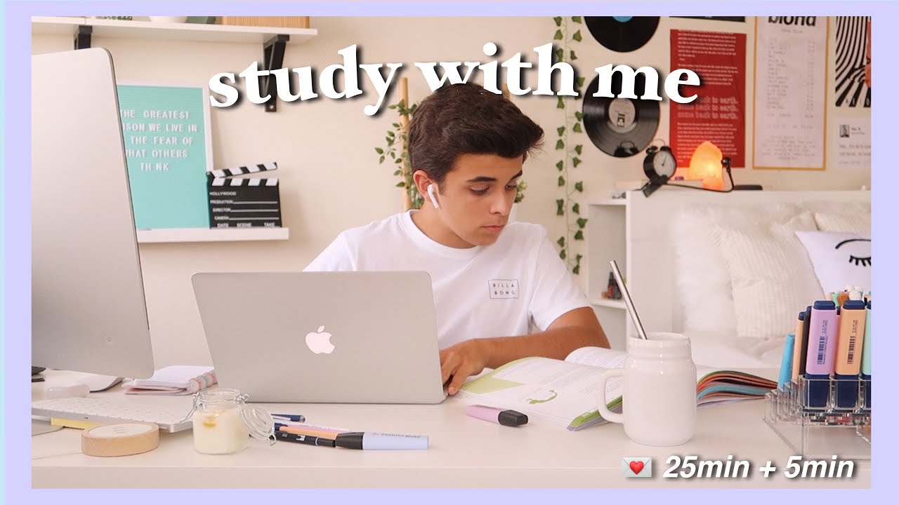 2H REAL TIME study with me! (25min + 5min) - c/ lofi beats