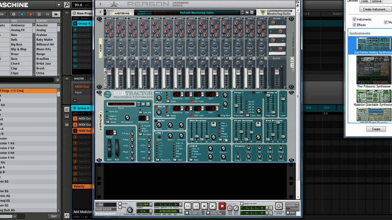 Native Instruments Maschine sequencing Propellerheads Reason 4