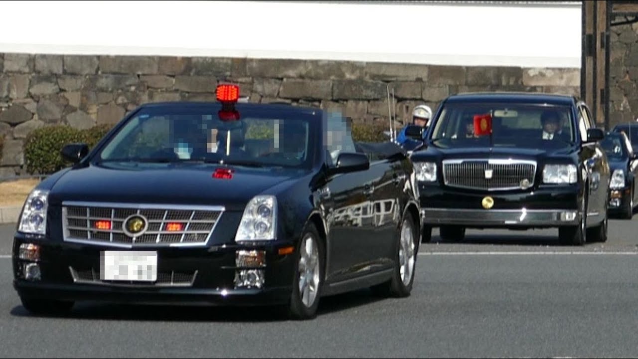 天皇陛下御車列国会議事堂へ CADILLAC 御料車センチュリーロイヤル 警視庁パトカー Emperor Of Japan Motorcade Police Car 2015.1.26