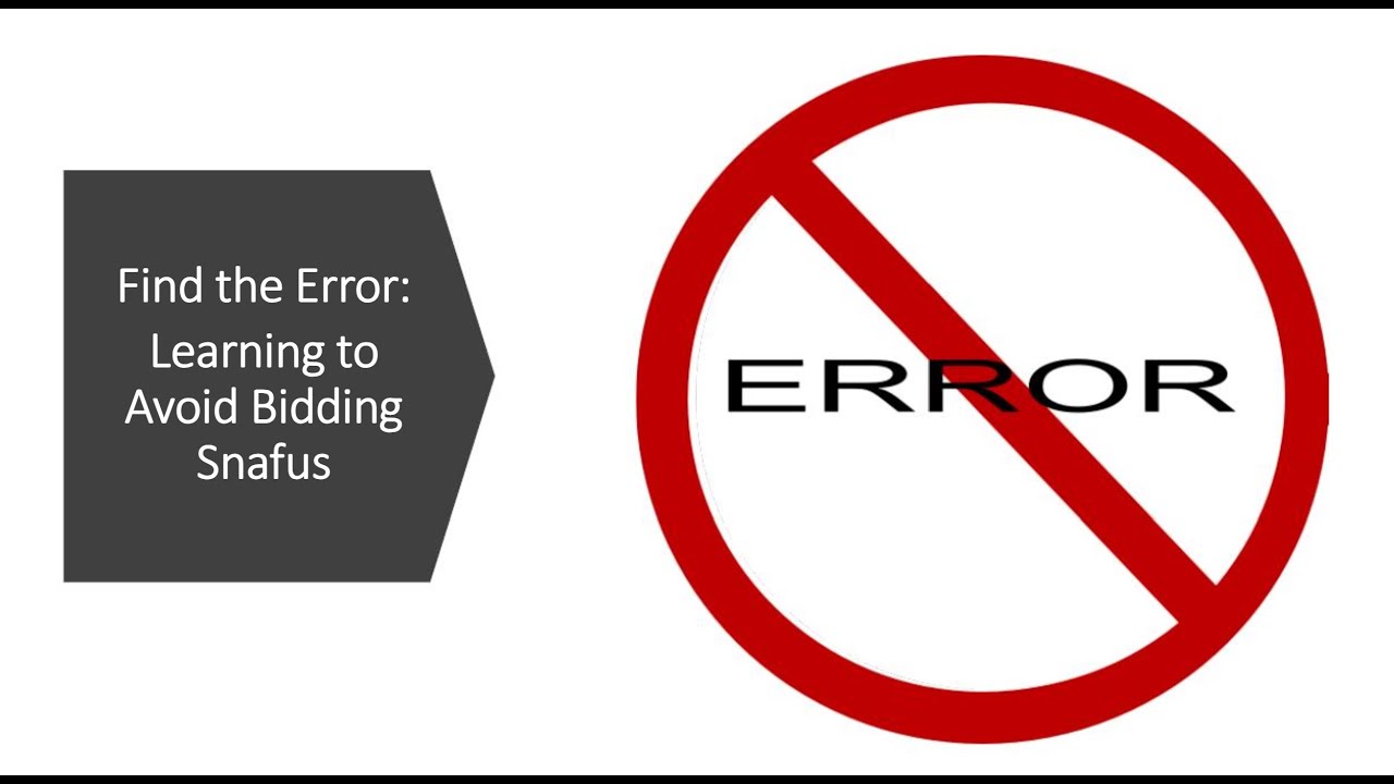 Bridge Find The Bidding Error