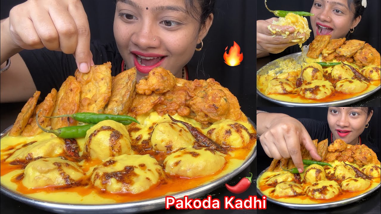 Pakoda Kadhi With Different Types Of Pakoda Challenge 😋👌