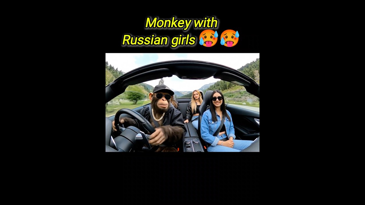 Monkey with family vloggers and Russians😜#monkeyvlogs #monkey #familyvlog #gemini #googleveo3
