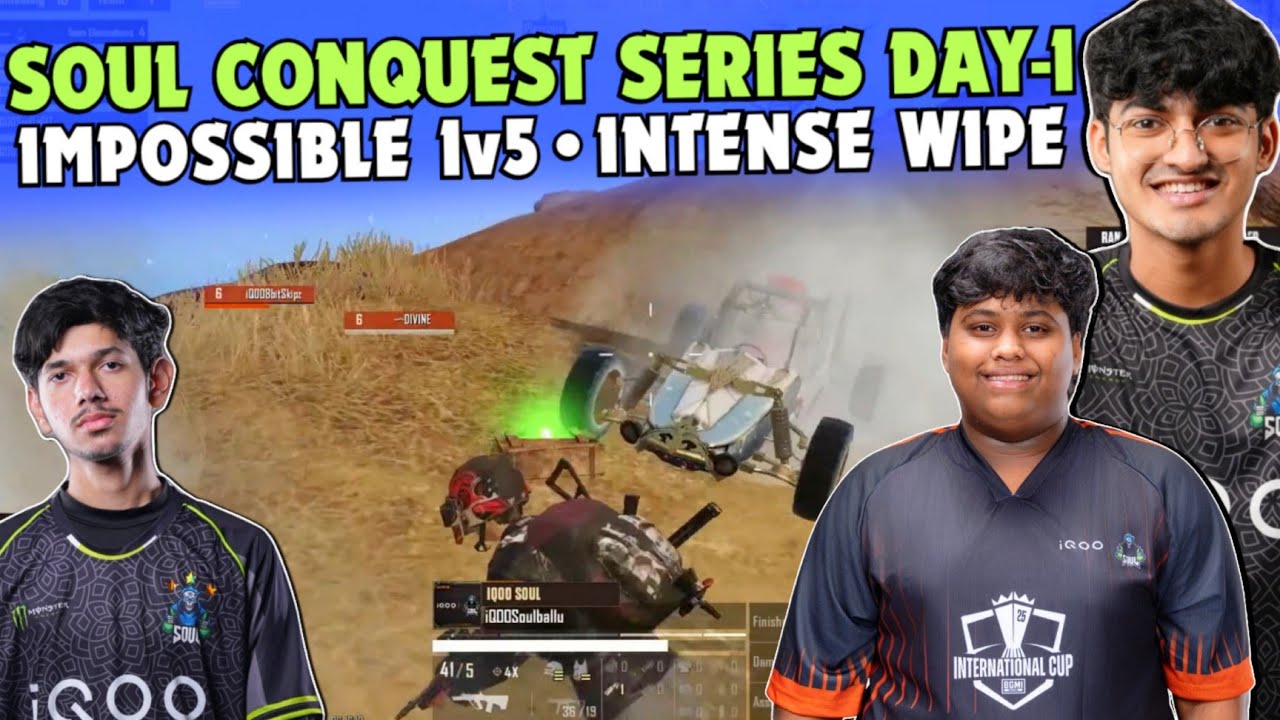 iQOOSouL Orion Conquest Series Day 1 ✅ SOUL Joker Intense Wipe 🔥 Impossible 1v5 Clutch 🥶 Team SouL 🚀