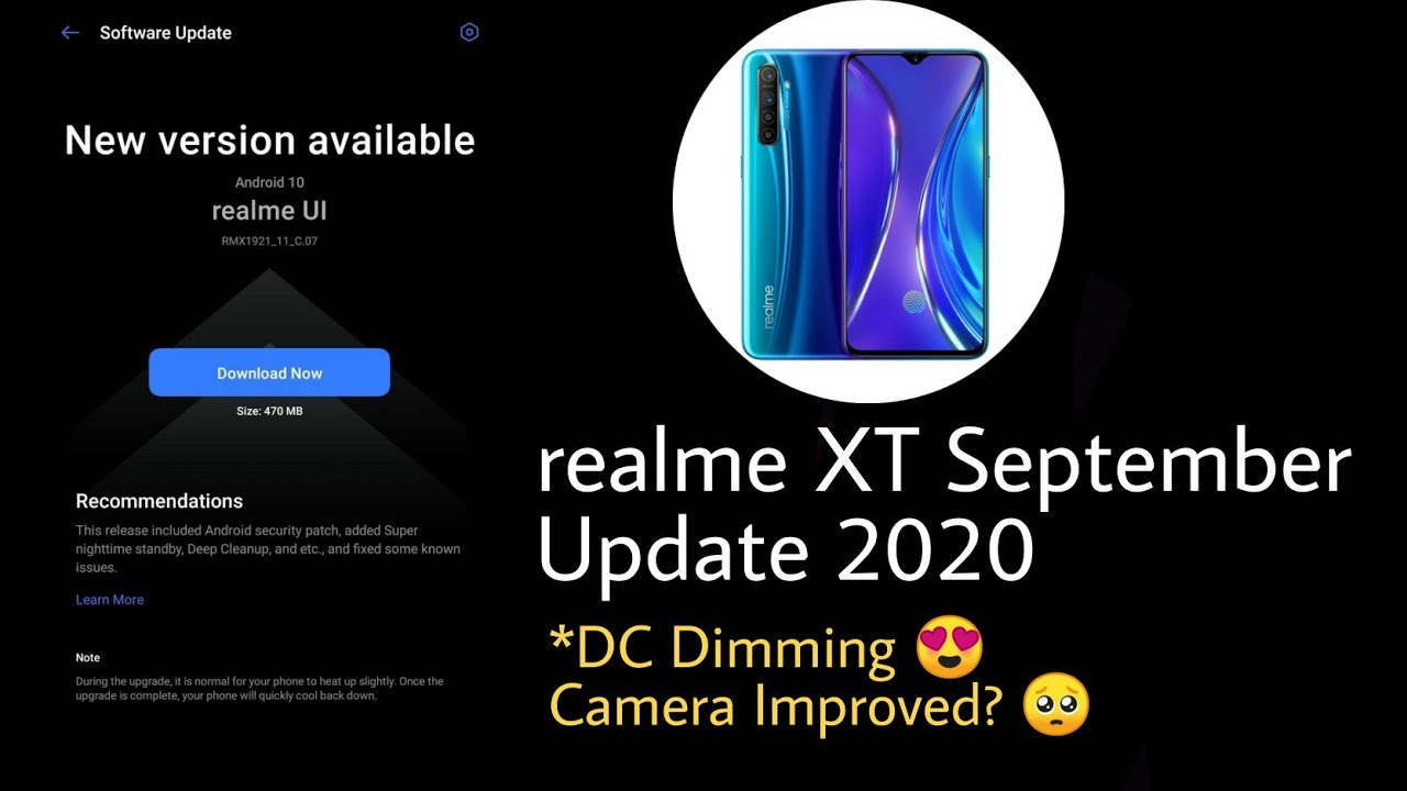 Realme XT C.07 Update | Deep Cleanup, Auto Scrolling Screenshot, DC Dimming & More | In Bangla