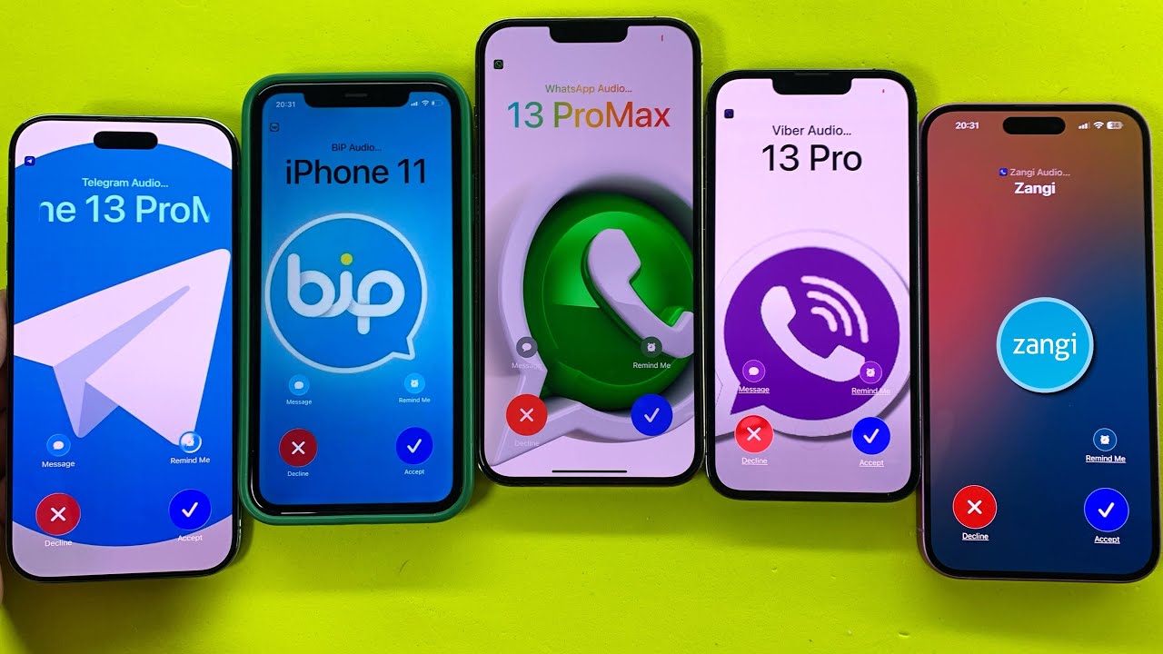 Social Media BIP + Telegram + Zangi + WhatsApp + Viber Incoming Outgoing Call iPhone 