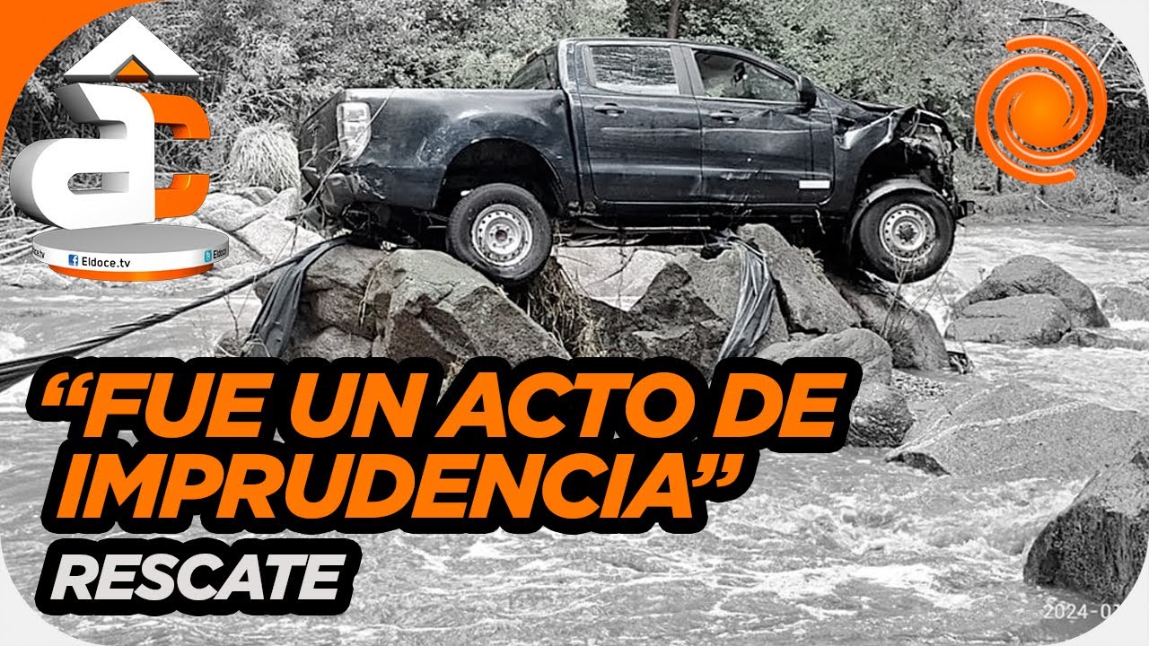 Así sacaron la camioneta arrastrada por el agua en Villa General Belgrano: el reproche al conductor