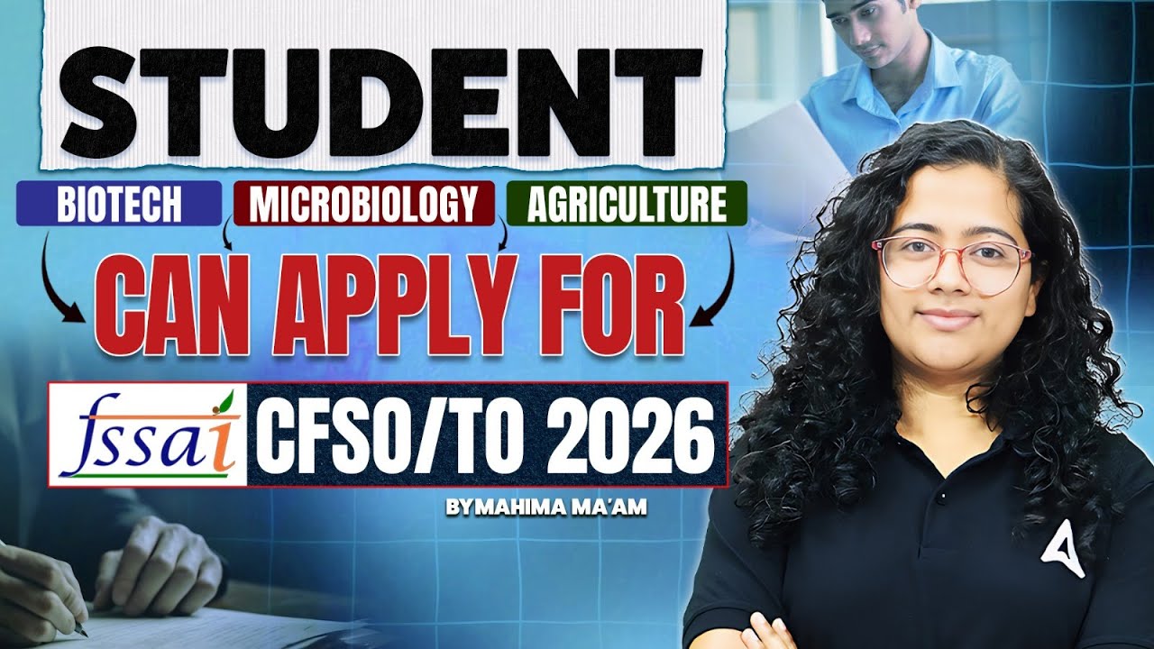 STUDENT | BIOTECH MICROBIOLOGY AGRICULTURE | CAN APPLY FOR | fssai CFSO/TO 2026 | BY MAHIMA MA'AM