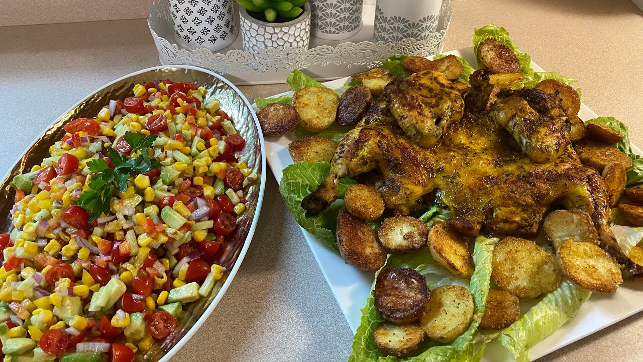 دجاج مشوي في الفرن بواحد التتبيلة كتحمق😋مع فكرة ديال غديوة ساهلة ماهلة