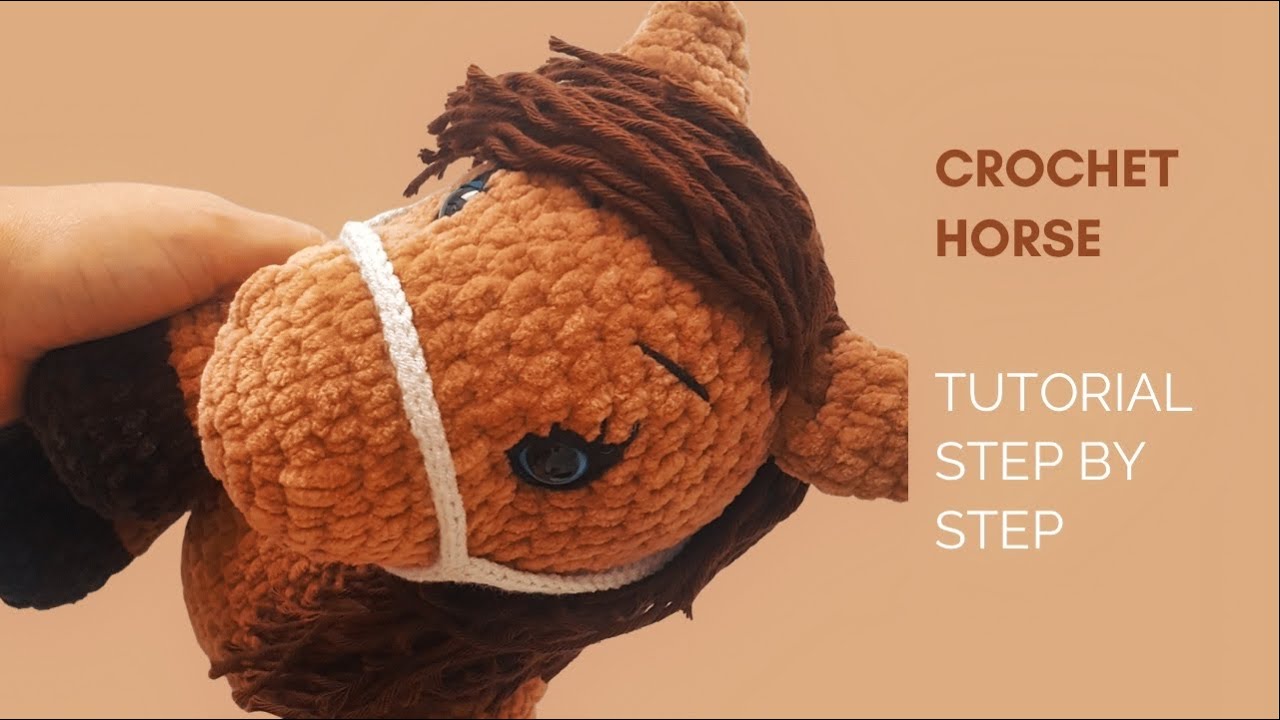 Crochet horse tutorial STEP by STEP / ears, face, mane