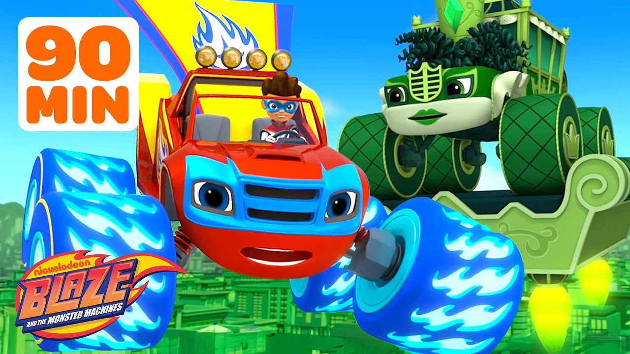 Blazing Speed Girl Power Heroes & Villains! | 90 Minute Compilation | Blaze and the Monster Machines