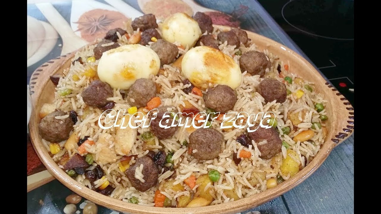 طريقةعمل  اطيب برياني عراقي بالدجاج / والخضرروات على طريقة الشيف عامر