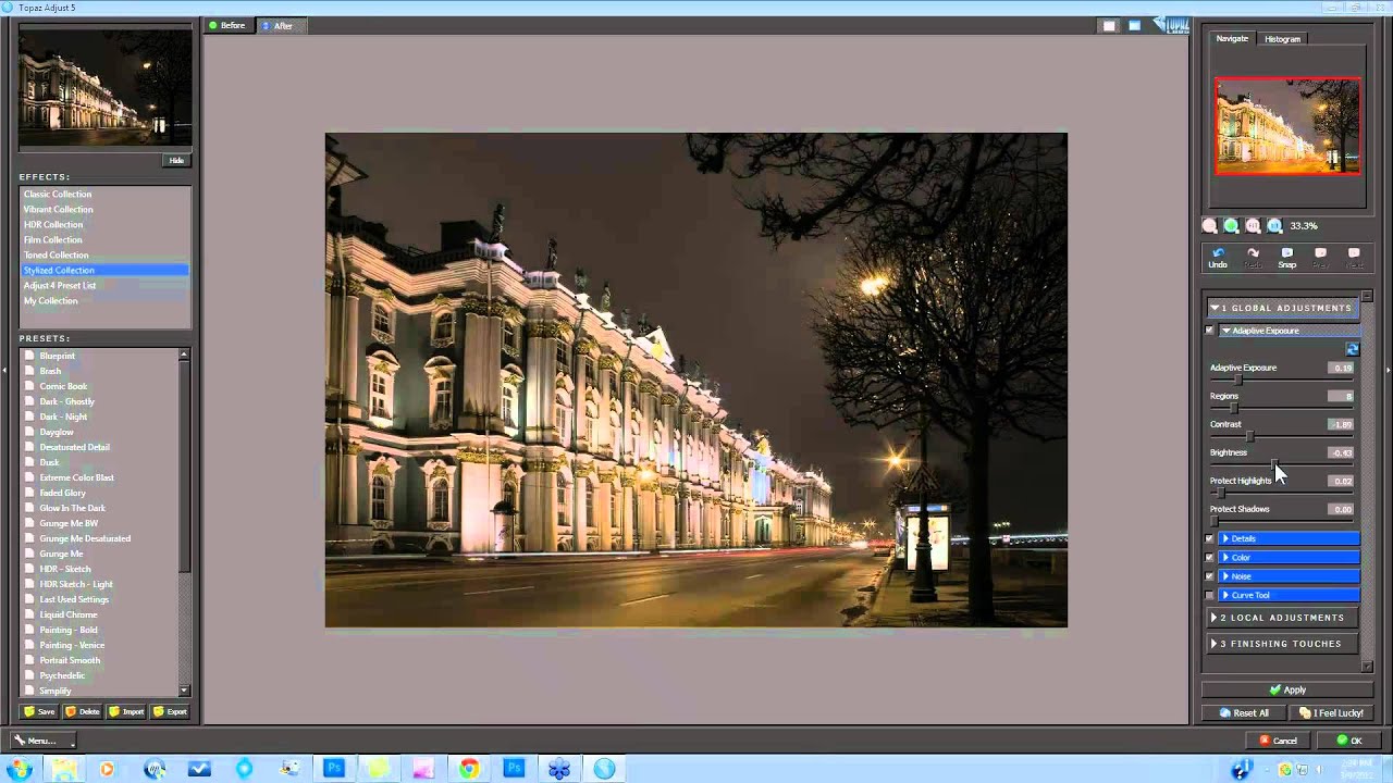 Night Photography Enhanced with Adjust, B&W Effects and Star Effects