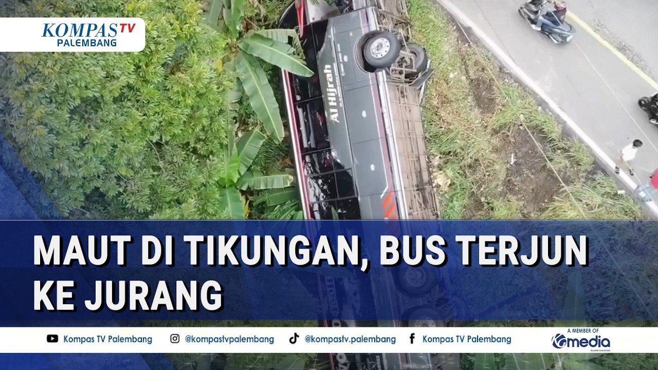 Hilang Kendali di Tikungan Lahat, Bus Rute Empat Lawang Terjun ke Jurang!