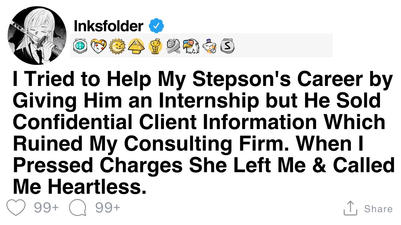 I Tried to Help My Stepson's Career by Giving Him an Internship but He Sold Confidential Client...