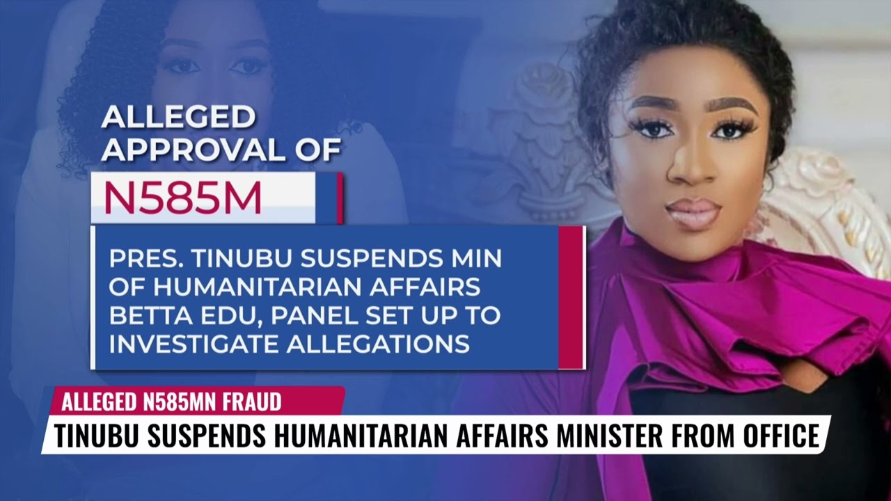 Tinubu Suspends Minister Of Humanitarian Affairs From Office Over Alleged N585 Million Fraud