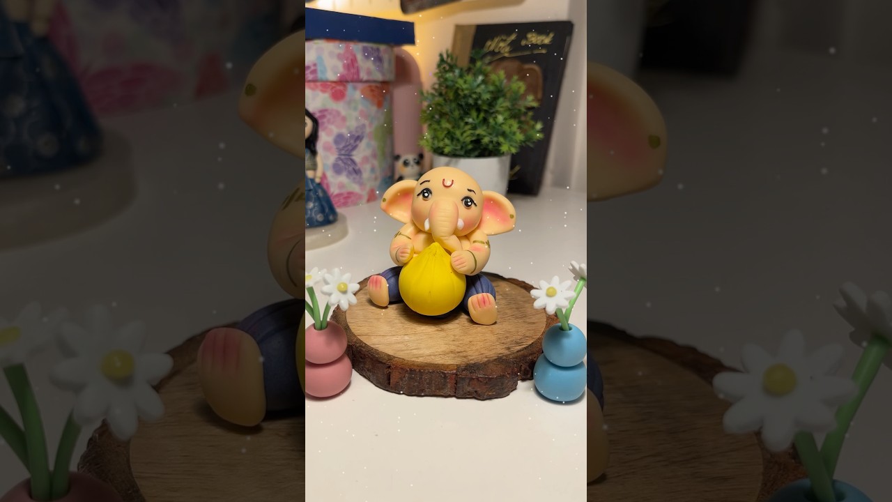 Cutest Ganesh ji | Made the cutest ganpati ji from my handmade clay | Ganesh chaturthi special 🌸