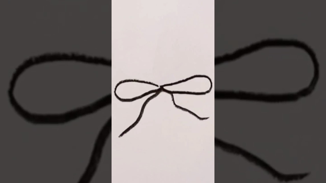 Easy fast way to draw a bow ribbon 🎀 step by step