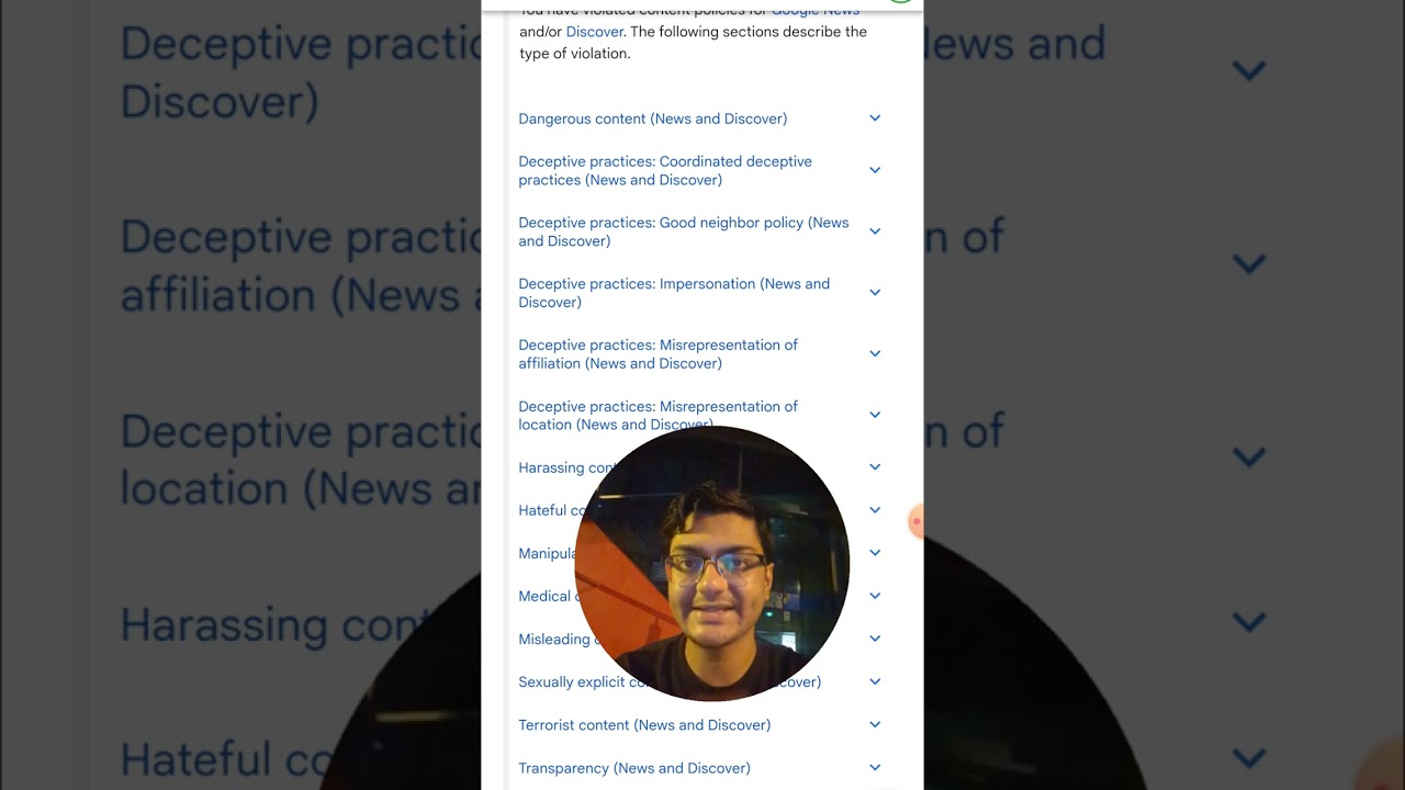 Google's new Discover & News - Deceptive Content policies for Manual Action