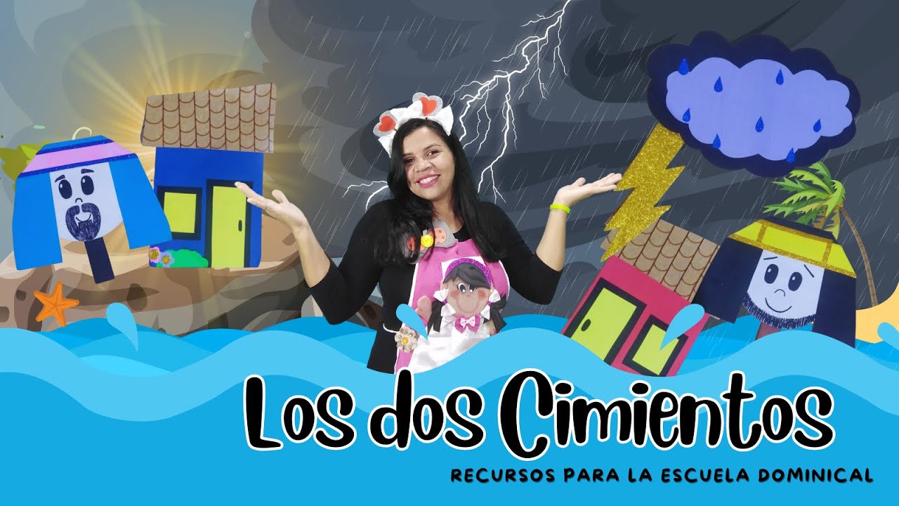 LOS DOS CIMIENTOS. Explicación con recursos. #escueladominical #parábolas #losdoscimientos #recursos