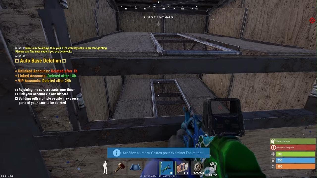 1X2 BASE BUNKER SOLO DUO TRIO +50 ROCKET RUST FR