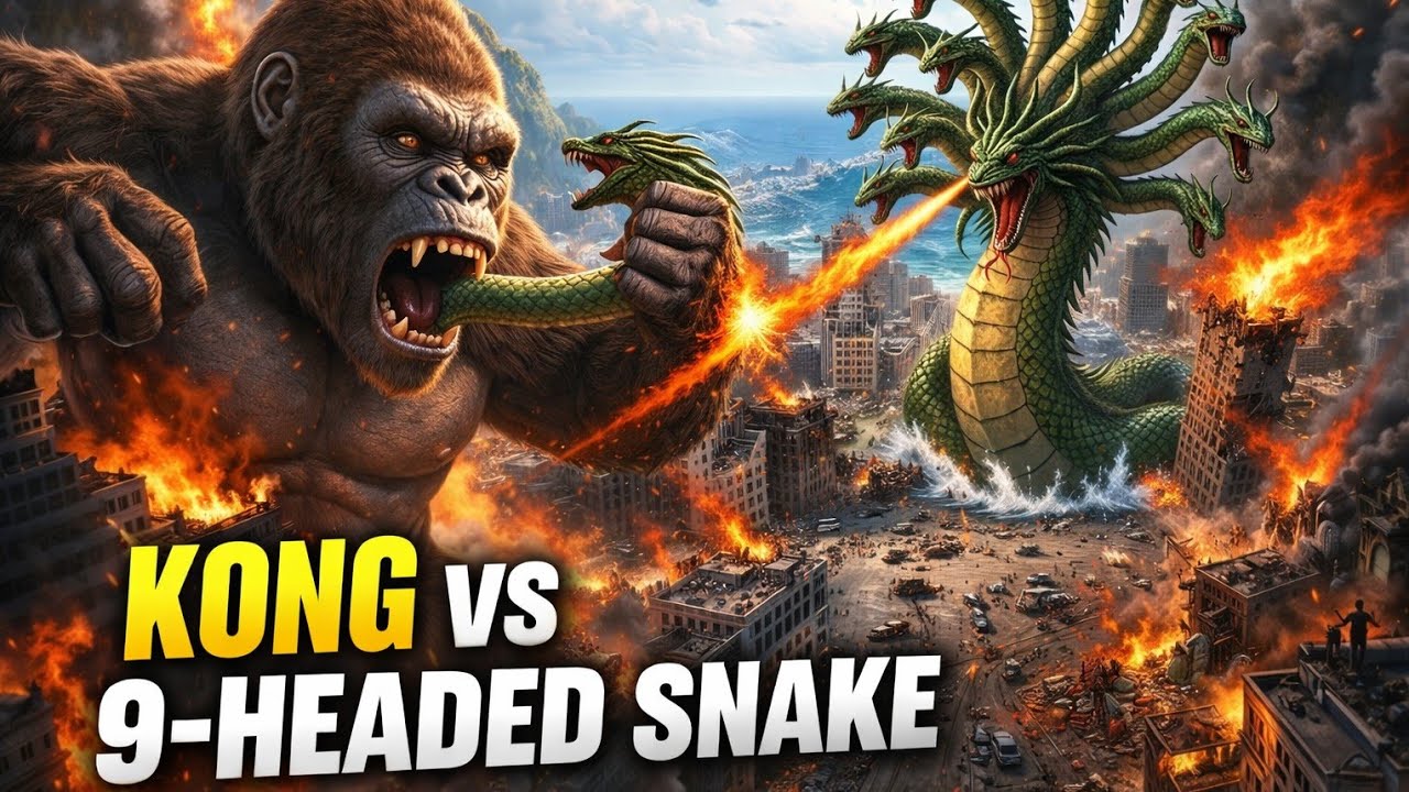 KONG vs 9-HEADED SNAKE 😱 | City Destroyed in Epic Monster Battle