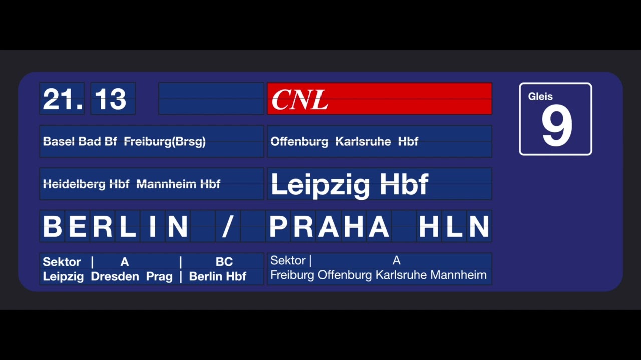 SBB Archiv Durchsage • Einfahrt des CityNightLine nach Berlin und Prag