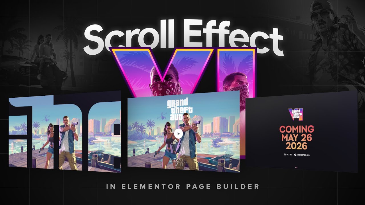 Recreating GTA 6 Landing Page Scrolling Effect in Elementor | Cool SVG Mask Image Reveal Animation