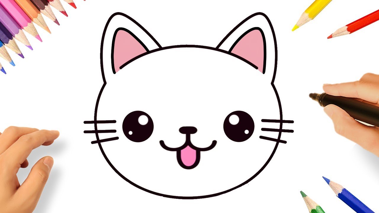 HOW TO DRAW A CUTE CAT FACE EASY STEP BY STEP 😻