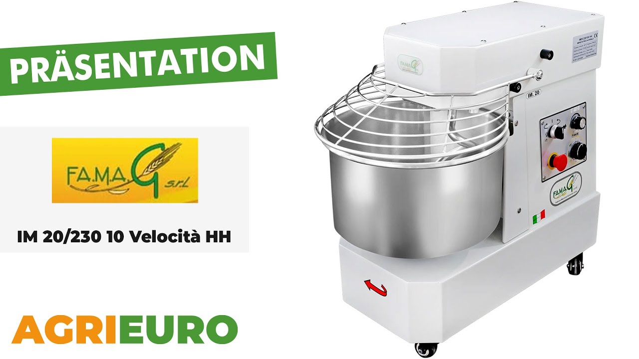 Produktvideo Famag IM 20/230 10 Geschwindigkeiten HH - Spiralkneter 20 kg für hohe Hydration