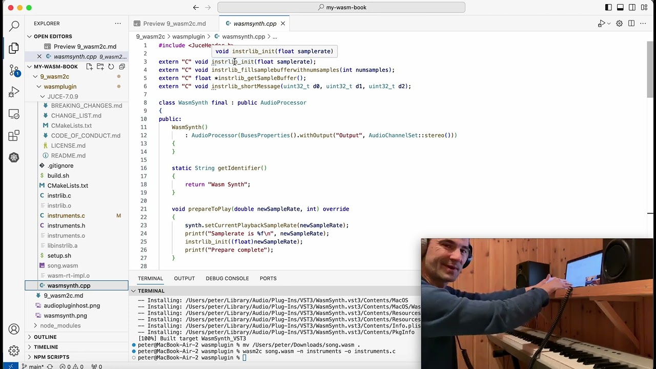 Converting a WebAssembly Music instrument into a VST plugin