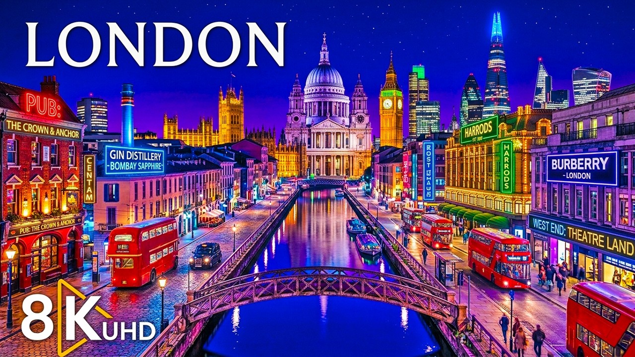 London 8K HDR 🇬🇧 | Stunning Skyline, Tower Bridge & Iconic Landmarks
