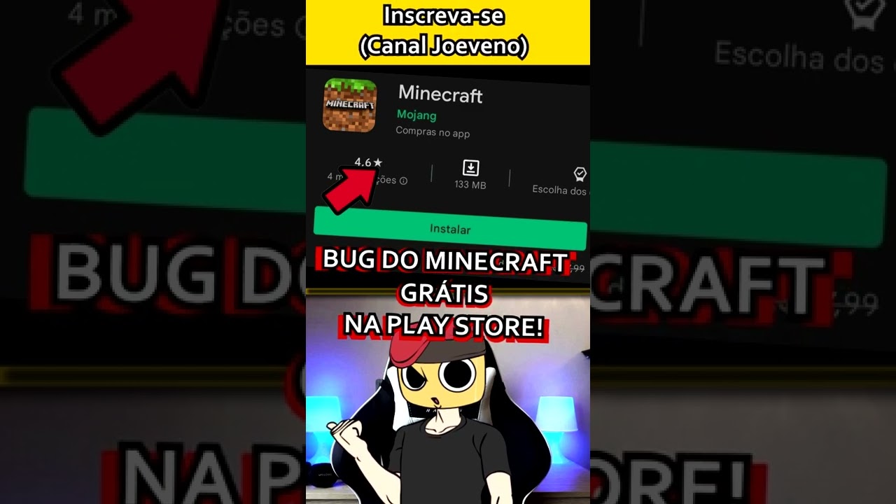 BUG DE PEGAR MINECRAFT GRATIS NA PLAY STORE PRA ANDROID (FOI BIZARRO) #Shorts